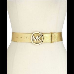MICHAEL Michael Kors Gold Medium Leather Belt